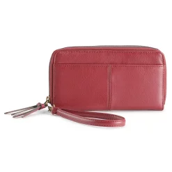 Sonoma Goods For Life® Elowen RFID-Blocking Double Zip Wristlet 14 Sonoma Goods For Life® Elowen RFID-Blocking Double Zip Wristlet -True Fit Shop 5009987 Ruby Wine Pebble