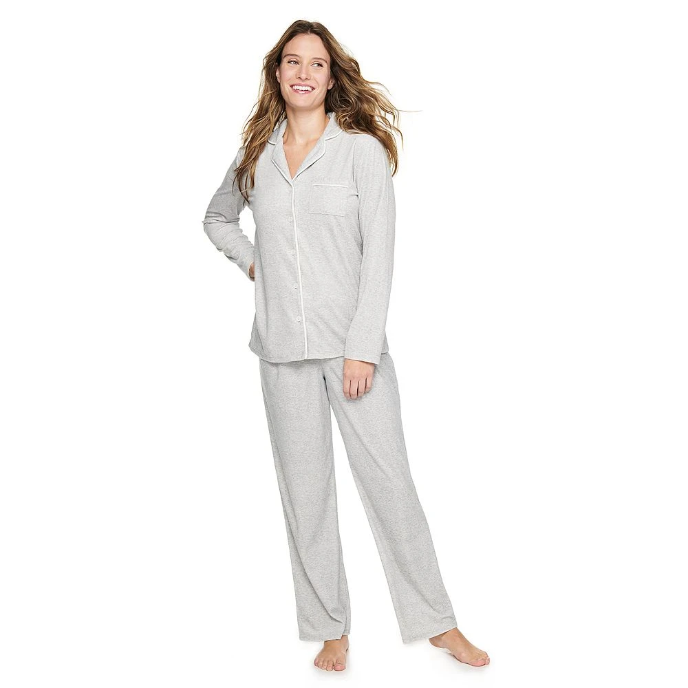 Women's Sonoma Goods For Life® Velour Long Sleeve Pajama Shirt & Pajama Pants Sleep Set 8 Women's Sonoma Goods For Life® Velour Long Sleeve Pajama Shirt & Pajama Pants Sleep Set - Image 8