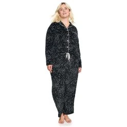 Plus Size Sonoma Goods For Life® Velour Pajama Shirt & Pajama Pants Set -True Fit Shop 5033014 ALT2