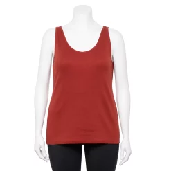 Plus Size Sonoma Goods For Life® Everyday Rib Tank 8 Plus Size Sonoma Goods For Life® Everyday Rib Tank -True Fit Shop 5035582 Berry Garnet