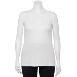 Plus Size Sonoma Goods For Life® Everyday Rib Tank 10 Plus Size Sonoma Goods For Life® Everyday Rib Tank -True Fit Shop 5035582 White