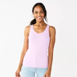 Women's Sonoma Goods For Life® Everyday Ribbed Tank 41 Women's Sonoma Goods For Life® Everyday Ribbed Tank -True Fit Shop 5046234 Bright Purple