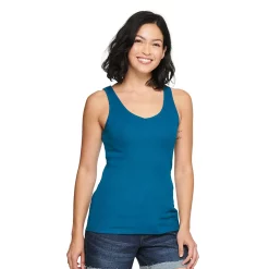 Women's Sonoma Goods For Life® Everyday Ribbed Tank 37 Women's Sonoma Goods For Life® Everyday Ribbed Tank -True Fit Shop 5046234 Deep Teal