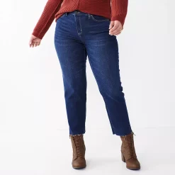 Petite Sonoma Goods For LifeĀ® High-Waisted Straight-Leg Crop Jeans
