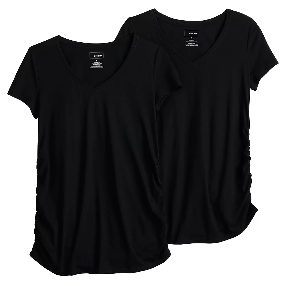 Maternity Sonoma Goods For Life® 2-pack Essential Short Sleeve Tee 3 Maternity Sonoma Goods For Life® 2-pack Essential Short Sleeve Tee - Image 3