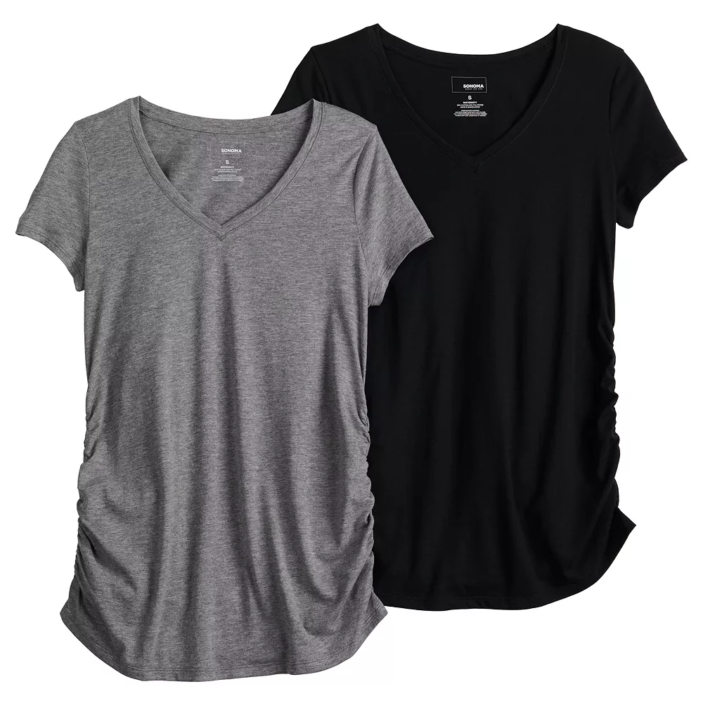 Maternity Sonoma Goods For Life® 2-pack Essential Short Sleeve Tee 1 Maternity Sonoma Goods For Life® 2-pack Essential Short Sleeve Tee