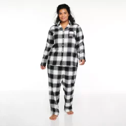 Plus Size Sonoma Goods For Life® Flannel Pajama Shirt & Pajama Pants Set 8 Plus Size Sonoma Goods For Life® Flannel Pajama Shirt & Pajama Pants Set -True Fit Shop 5146738 Black White Buffalo