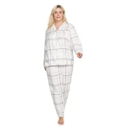 Plus Size Sonoma Goods For Life® Flannel Pajama Shirt & Pajama Pants Set 9 Plus Size Sonoma Goods For Life® Flannel Pajama Shirt & Pajama Pants Set -True Fit Shop 5146738 Ivory Plaid