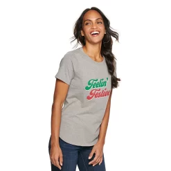 Women's Sonoma Goods For Life® Short Sleeve Holiday Graphic Tee 26 Women's Sonoma Goods For Life® Short Sleeve Holiday Graphic Tee -True Fit Shop 5180762 Feelin Fefstive