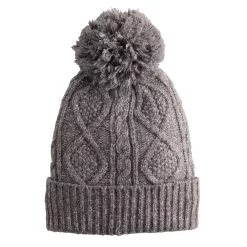 Women's Sonoma Goods For Life® Sherpa-Lined Cable Knit Beanie -True Fit Shop 5194661 Heather Gray