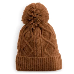 Women's Sonoma Goods For Life® Sherpa-Lined Cable Knit Beanie -True Fit Shop 5194661 Nutmeg