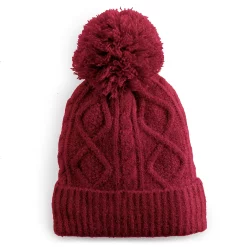 Women's Sonoma Goods For Life® Sherpa-Lined Cable Knit Beanie -True Fit Shop 5194661 Red