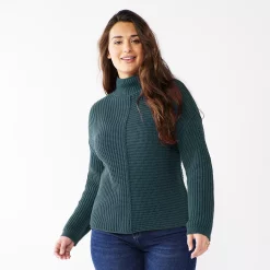 Women's Sonoma Goods For Life® Exposed Seaming Mockneck Sweater 13 Women's Sonoma Goods For Life® Exposed Seaming Mockneck Sweater -True Fit Shop 5195667 Green Twist