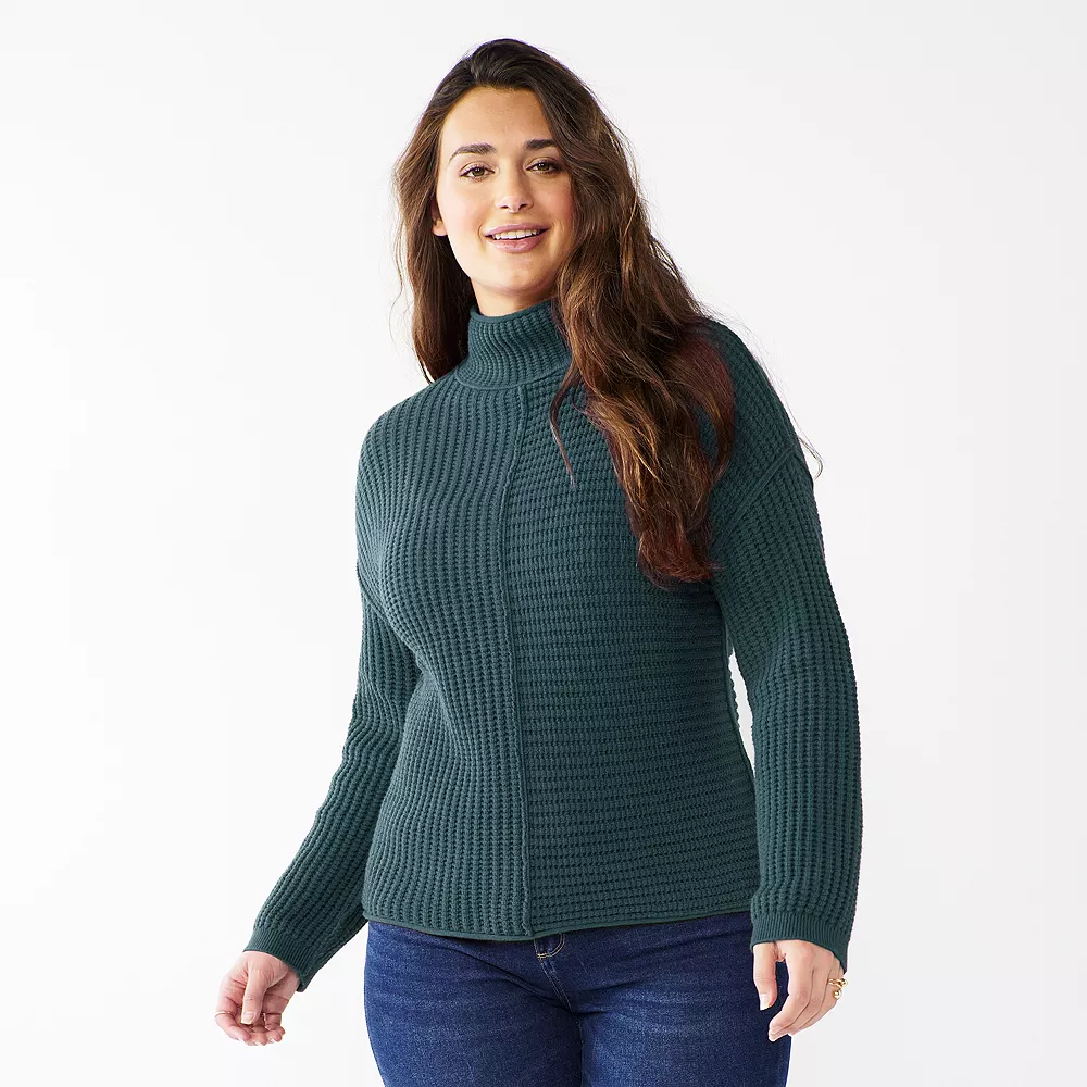 Women's Sonoma Goods For Life® Exposed Seaming Mockneck Sweater 5 Women's Sonoma Goods For Life® Exposed Seaming Mockneck Sweater - Image 5