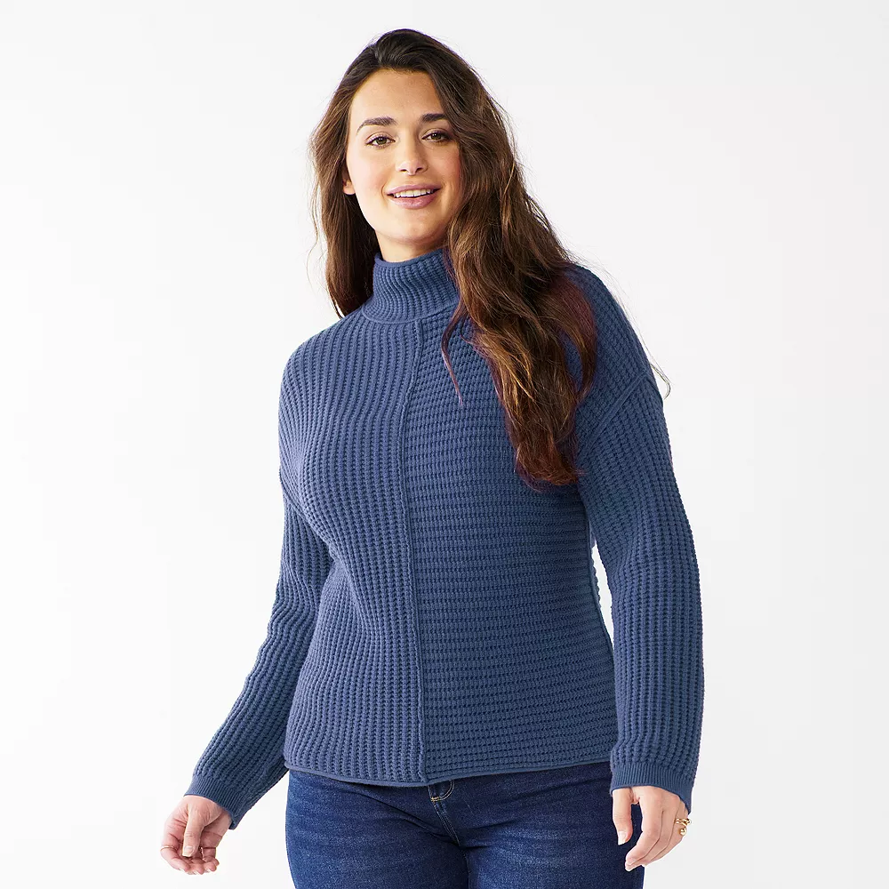 Women's Sonoma Goods For Life® Exposed Seaming Mockneck Sweater 7 Women's Sonoma Goods For Life® Exposed Seaming Mockneck Sweater - Image 7