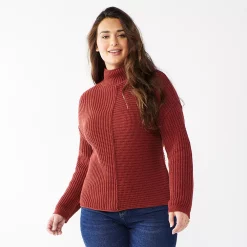 Women's Sonoma Goods For Life® Exposed Seaming Mockneck Sweater 11 Women's Sonoma Goods For Life® Exposed Seaming Mockneck Sweater -True Fit Shop 5195667 Marsala Flower