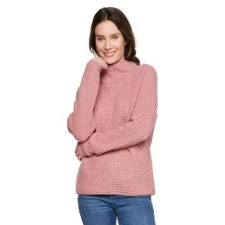 Women's Sonoma Goods For Life® Exposed Seaming Mockneck Sweater 12 Women's Sonoma Goods For Life® Exposed Seaming Mockneck Sweater -True Fit Shop 5195667 Peach Layer