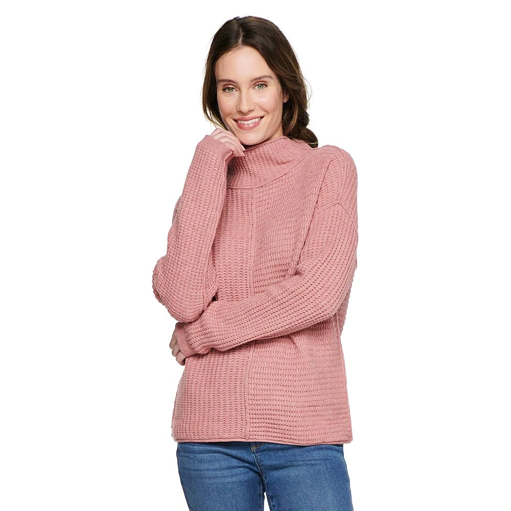 Women's Sonoma Goods For Life® Exposed Seaming Mockneck Sweater 4 Women's Sonoma Goods For Life® Exposed Seaming Mockneck Sweater - Image 4