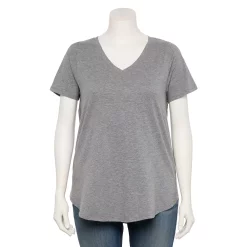 Plus Size Sonoma Goods For Life® V-Neck Tunic Tee -True Fit Shop 5209140 Gray