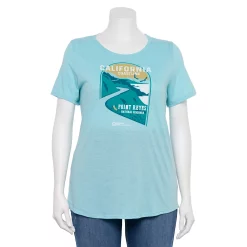 Plus Size Sonoma Goods For Life® National Parks Graphic Tee -True Fit Shop 5212613 Big Sur Light Blue