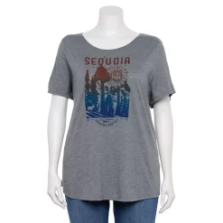 Plus Size Sonoma Goods For Life® National Parks Graphic Tee -True Fit Shop 5212613 Sequoia Tree Grey