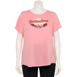 Plus Size Sonoma Goods For Life® National Parks Graphic Tee -True Fit Shop 5212613 Yellowstone Light Pink