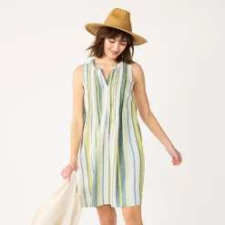 Women's Sonoma Goods For Life® Pintuck Linen-Blend Dress 30 Women's Sonoma Goods For Life® Pintuck Linen-Blend Dress -True Fit Shop 5215954 ALT2