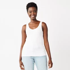 Petite Sonoma Goods For Life® Everyday Rib Tank -True Fit Shop 5216348 White