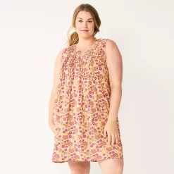 Plus Size Sonoma Goods For Life® Pintuck Linen-Blend Dress 13 Plus Size Sonoma Goods For Life® Pintuck Linen-Blend Dress -True Fit Shop 5223428 Peach Floral
