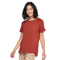 Women's Sonoma Goods For Life® Supersoft Short Sleeve Tunic 23 Women's Sonoma Goods For Life® Supersoft Short Sleeve Tunic -True Fit Shop 5231865 Rust Burgandy