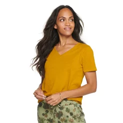 Petite Sonoma Goods For Life® Everyday Short Sleeve V-Neck Tee -True Fit Shop 5234230 Green Gold