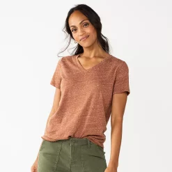 Petite Sonoma Goods For Life® Everyday Short Sleeve V-Neck Tee -True Fit Shop 5234230 Puebla Brown