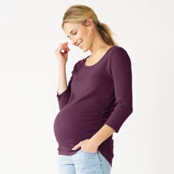 Maternity Sonoma Goods For Life® Essential Scoopneck Tee 16 Maternity Sonoma Goods For Life® Essential Scoopneck Tee -True Fit Shop 5236820 Vibrant Berry
