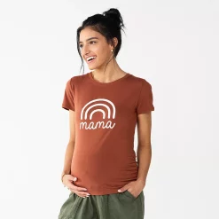 Maternity Sonoma Goods For Life® Fitted Crewneck Graphic Tee 71 Maternity Sonoma Goods For Life® Fitted Crewneck Graphic Tee -True Fit Shop 5237042 Mama Rainbow Brown