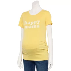 Maternity Sonoma Goods For Life® Fitted Crewneck Graphic Tee 51 Maternity Sonoma Goods For Life® Fitted Crewneck Graphic Tee -True Fit Shop 5237042 Yellow Happy Mama