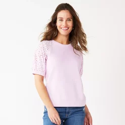 Women's Sonoma Goods For Life® Puff Sleeve Sweatshirt -True Fit Shop 5237696 Daydream Purple