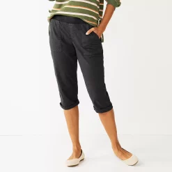 Women's Sonoma Goods For Life® Comfort Waist Pull-On Capri Pants -True Fit Shop 5237938 Black