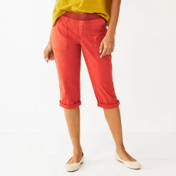Women's Sonoma Goods For Life® Comfort Waist Pull-On Capri Pants -True Fit Shop 5237938 Coral