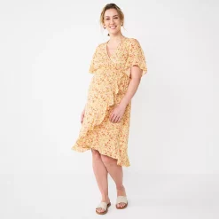 Maternity Sonoma Goods For Life® Flutter Sleeve Wrap Dress -True Fit Shop 5241695 Ditsy Floral
