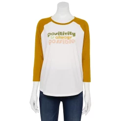 Women's Sonoma Goods For Life® Three Quarter Sleeve Baseball Graphic Tee 21 Women's Sonoma Goods For Life® Three Quarter Sleeve Baseball Graphic Tee -True Fit Shop 5242169 Ivory Positivity