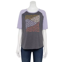 Women's Sonoma Goods For Life® Elbow Sleeve Baseball Graphic Tee 18 Women's Sonoma Goods For Life® Elbow Sleeve Baseball Graphic Tee -True Fit Shop 5242399 Gray Floral Fields