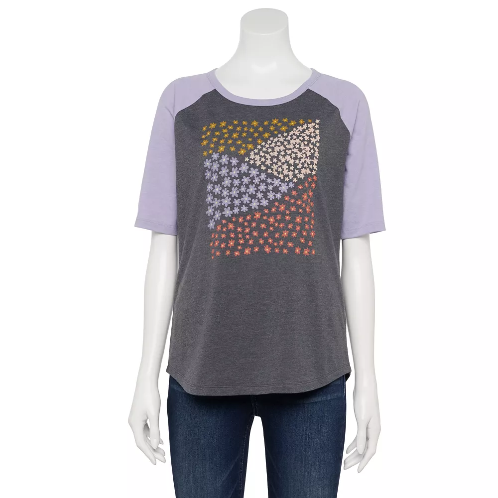 Women's Sonoma Goods For Life® Elbow Sleeve Baseball Graphic Tee 8 Women's Sonoma Goods For Life® Elbow Sleeve Baseball Graphic Tee - Image 8