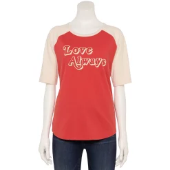 Women's Sonoma Goods For Life® Elbow Sleeve Baseball Graphic Tee 17 Women's Sonoma Goods For Life® Elbow Sleeve Baseball Graphic Tee -True Fit Shop 5242399 Love Always Red