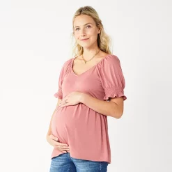 Maternity Sonoma Goods For LifeĀ® Smocked Sleeve Babydoll Top