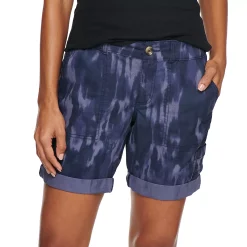 Women's Sonoma Goods For Life® Comfort Waist Utility Bermuda Shorts -True Fit Shop 5243469 Blue Wash Print