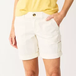 Women's Sonoma Goods For Life® Comfort Waist Utility Bermuda Shorts -True Fit Shop 5243469 Polar Beige
