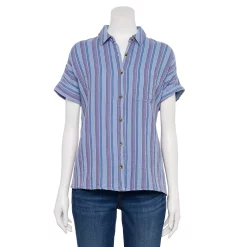 Petite Sonoma Goods For LifeĀ® Short Sleeve Button Down Shirt