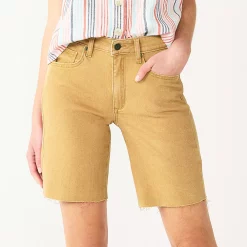 Women's Sonoma Goods For Life® High-Waist 9" Bermuda Jean Shorts 14 Women's Sonoma Goods For Life® High-Waist 9" Bermuda Jean Shorts -True Fit Shop 5244121 Cider Yellow
