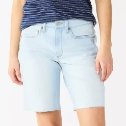 Women's Sonoma Goods For Life® High-Waist 9" Bermuda Jean Shorts 15 Women's Sonoma Goods For Life® High-Waist 9" Bermuda Jean Shorts -True Fit Shop 5244121 White Tail