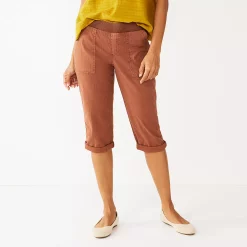 Petite Sonoma Goods For Life® Rib Waistband Utility Capri Pants 9 Petite Sonoma Goods For Life® Rib Waistband Utility Capri Pants -True Fit Shop 5245104 Cinnamon